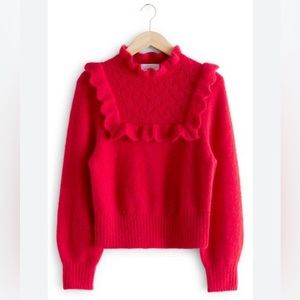 Other Stories Frilled Overlay Knit Sweater S